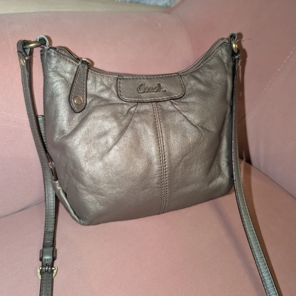 COACH Metallic Bronze Crossbody Bag